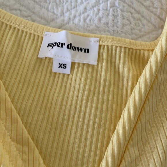 Yellow Superdown Crop Top- worn once! - Picture 2 of 3